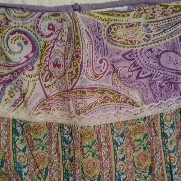 Live A Little Maxi Skirt Women's Size 16 Purple Floral VTG, Lined, Retro, - Picture 4 of 11